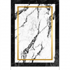 Covor modern Marble cu imprimeu digital marmura 100 PES alb negru auri