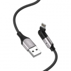 Cablu de date NB176 Rotary Elbow USB Lightning 2 4A 1 2 m Negru