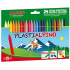 Creioane cerate din plastic cutie carton 24 culori cutie Plasti ALPINO