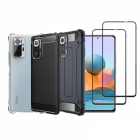 Set protectie 5 in 1 pentru Xiaomi Redmi Note 10 Pro cu 3 huse antisoc