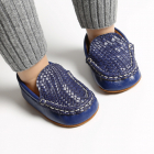 Pantofiori bleumarin eleganti cu model impletit