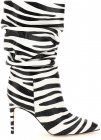 Zebra Striped Leather Slouchy Boots PX703 XPZSM