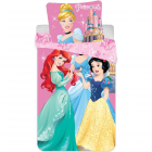 Set lenjerie pat copii Princess Ariel Cinderella and Snow White 90x140