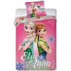 Set lenjerie pat copii Frozen Elsa and Anna 100x135 40x60 SunCity