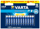 Baterie alcalina R3 AAA 12 buc blister Longlife Power Varta
