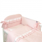 Lenjerie 3 piese cu protectie laterala Baby Chic din bumbac 120x60 cm 