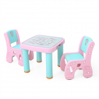 Set masuta cu 2 scaunele Learning Table PinkBlue