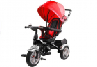Tricicleta cu pedale pentru copii cu scaun rotativ si copertina rosie 