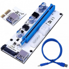 Riser PCI iUni V008S PCI E 1X 16X cablu 6 pini USB 3 0 mining BTC ETH