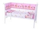 Lenjerie patut cu 7 piese Owls Pink 025