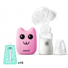 Pompa de san electrica BS ECO Pisica pink 10 pungi Bebumi Deluxe