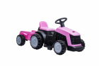 Tractor electric Nichiduta XXL 6V cu remorca Pink