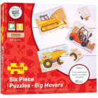 Set 3 puzzle din lemn Vehicule pentru constructii