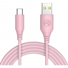 Cablu silicon USB la Type C 3A 1m Roz