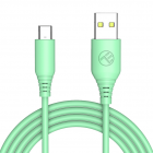 Cablu silicon USB la Type C 3A 1m Verde