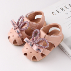Sandalute roz pudra pentru fetite Urechiuse din strasuri