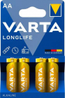 Baterie alcalina R6 AA 4 buc blister LongLife Varta