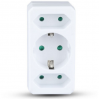 Adaptor priza 8784 3 prize 1x Schuko 16A max si 2x Euro 2 5A max Alb