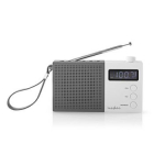 Radio portabil FM Functie de ceas cu alarma 2 1W gri alb Nedis