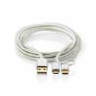 Cablu de alimentare si sincronizare 2 in 1 Micro USB si USB tip C 1m N