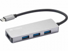 Hub USB C 1x USB 3 0 3x USB 2 0 Sandberg 336 32 aluminiu