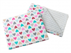 Set paturica 55x75 cm si perna 35x30 cm Minky Pastel Hearts