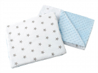 Set paturica 55x75 cm si perna 35x30 cm Minky Grey Stars Blue