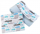 Set paturica 75x100 cm si perna 35x30 cm Minky Cars Blue