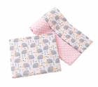 Set paturica 75x100 cm si perna 35x30 cm Minky Pink hedgehogs