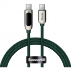 Cablu de date Display 2x USB Type C 100W 5A 1m Verde