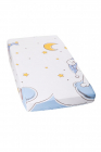 Cearceaf din bumbac cu elastic Blue Bear Cloud 120x60 cm