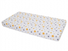 Cearceaf din bumbac cu elastic Yellow and Grey Stars White