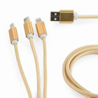 Cablu incarcare USB 3 in 1 1m Gold
