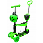 Trotineta 5 in 1 roti cu led platforma antiderapanta JR R Sport verde