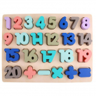 Puzzle Ccifre si numere de la 1 la 20 Pastel