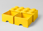 Cutie depozitare LEGO 2x4 cu sertare galben