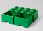 Cutie depozitare LEGO 2x4 cu sertare verde