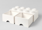 Cutie depozitare LEGO 2x4 cu sertare alb