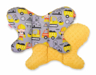 Perna bebelusi cu doua fete Butterfly Minky Excavators Yellow