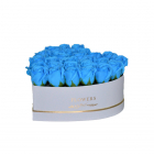 Aranjament floral cutie inima alba cu trandafiri de sapun CULOARE Alba
