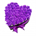 Aranjament floral inima cu trandafiri de sapun Special L mov TIP PRODU