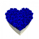 Aranjament floral inima cu trandafiri de sapun Special L albastru TIP 