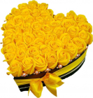 Aranjament floral inima cu trandafiri de sapun Special L galben TIP PR