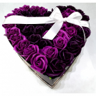Aranjament floral inima cu trandafiri de sapun Special L mov negru TIP
