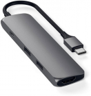 Satechi USB C Slim Multiport 1x HDMI 4K 2x USB 3 0 Space Grey