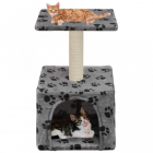 Ansamblu pisici stalp funie sisal 55 cm imprimeu labute gri
