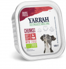 Hrana umeda bio pentru caini bucati de carne de vita si pui 150g Yarra