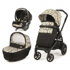 Carucior Peg Perego 3 in 1 Book Lounge 0 22 kg Graphic Gold Negru Bej