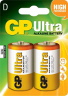 Baterie alcalina Ultra GP R20 D 2 buc blister