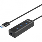 Hub USB Y 3089 4x USB 3 0 negru